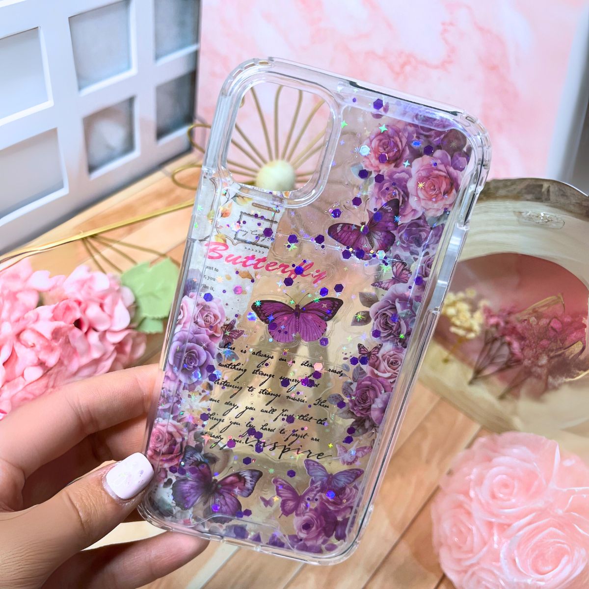 Funda Scrap mariposa magenta