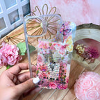 Funda scrap mariposa holografica fucsia
