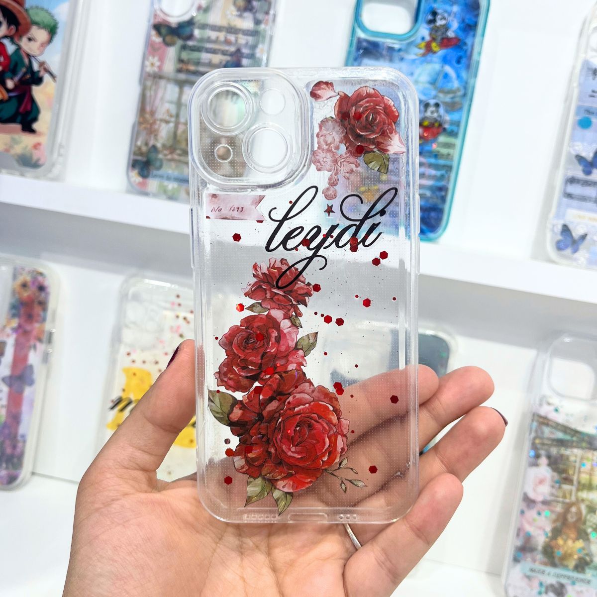 Fundas con Nombre/inicial estilo scrap